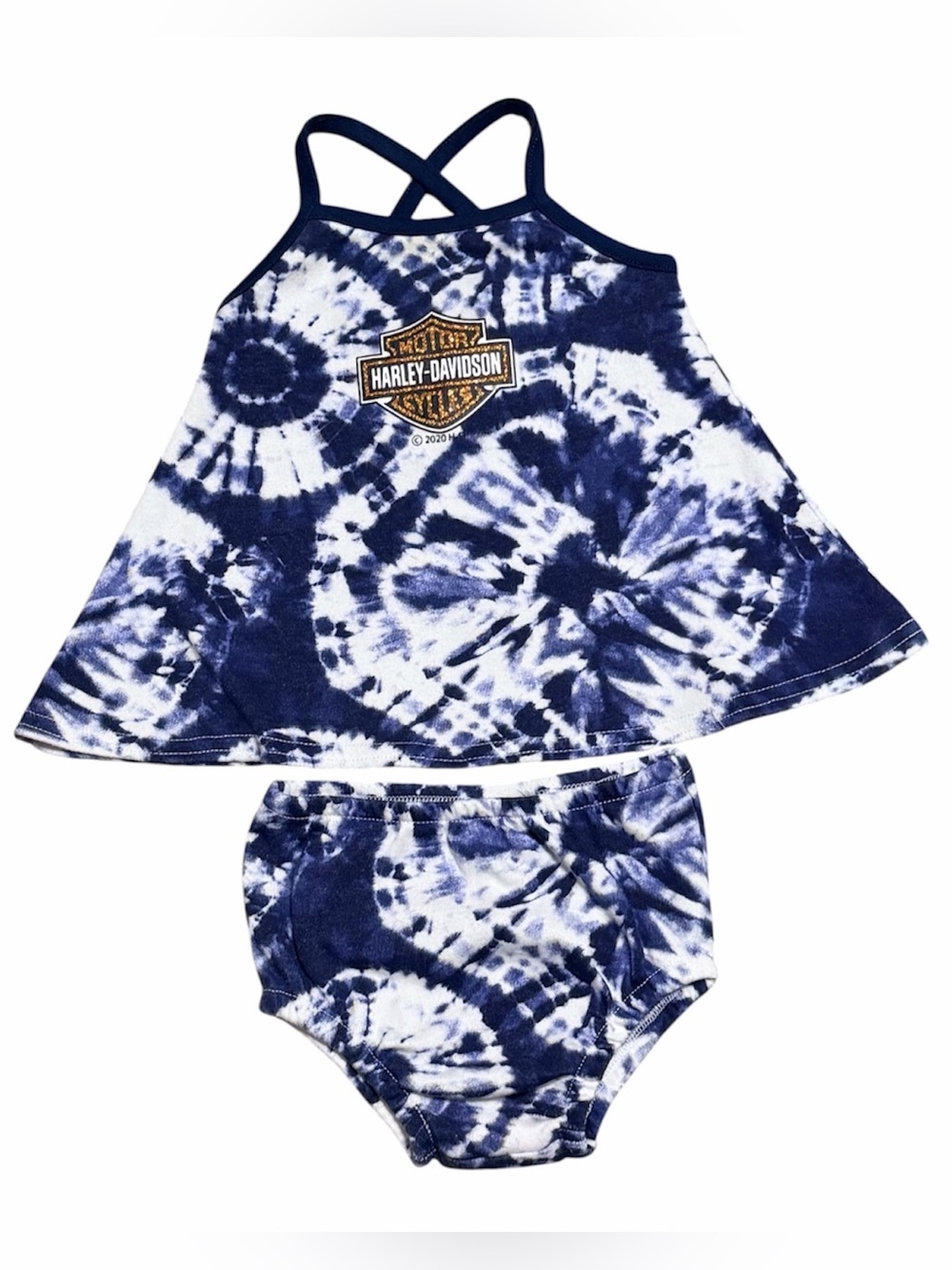 Harley-Davidson® Baby Tie-Dye Infant Sundress & Diaper Cover Set size 0-3mths